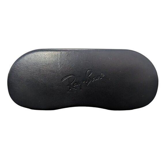 Ray-Ban Eyeglasses Sunglasses Hard Clamshell Case Logo Leather Black - Picture 1 of 5